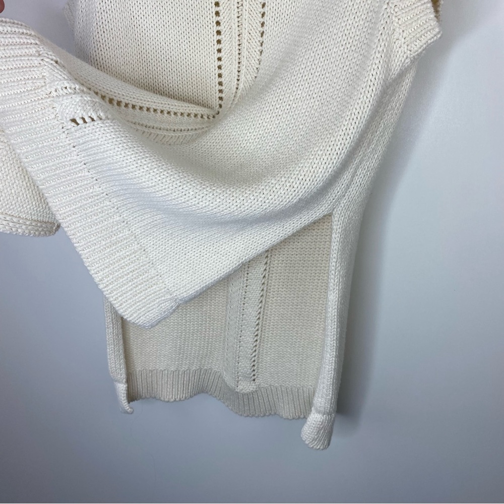 AERIE Cream Knit Sleeveless Mock Neck Sweater - Picture 7 of 7